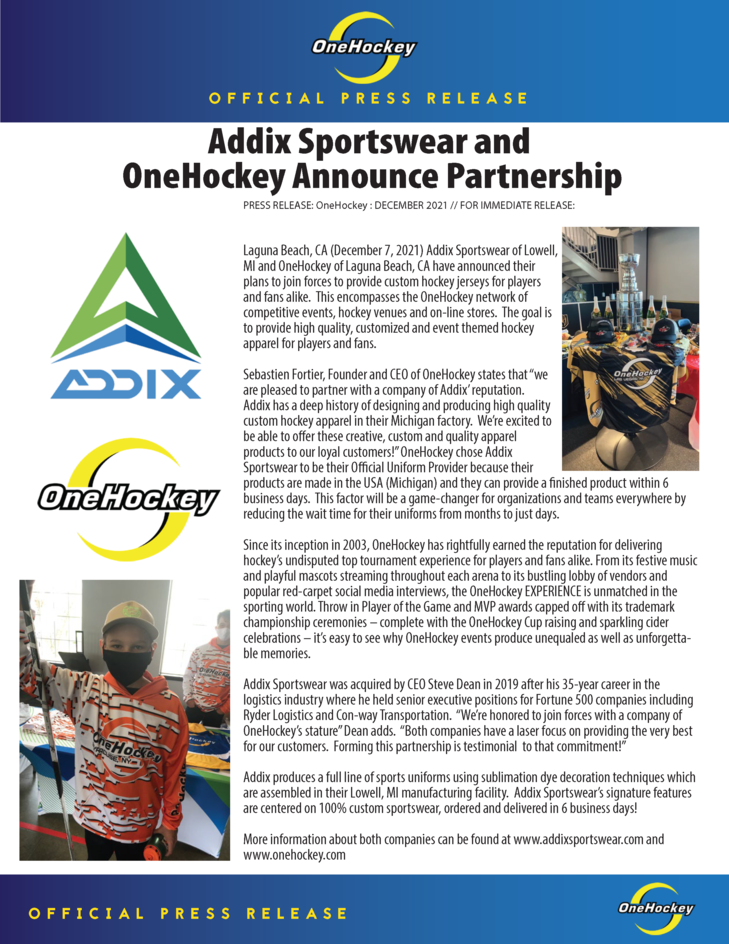 Custom Hockey Uniforms - Addix Sportswear