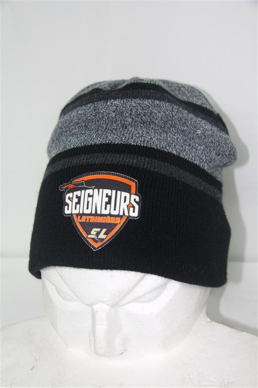 Tuque rayée grise